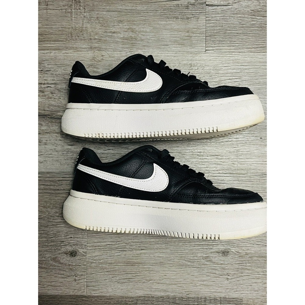 Nike Court Vision Alta‎ Platform Sneakers Black White Womens Shoes